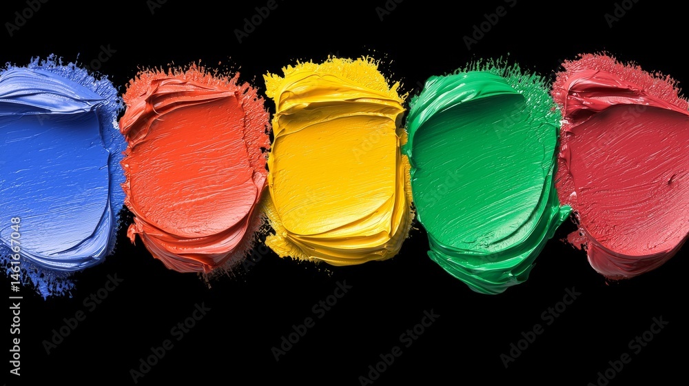 Poster vibrant row of paint brushes, a colorful array of artistic tools ready for creative expression