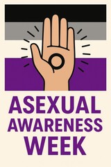Fototapeta premium Asexual Awareness Week celebration featuring a hand gesture symbolizing asexual pride and support