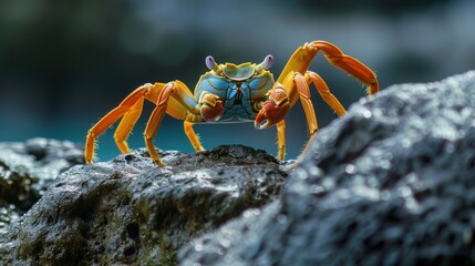 A crab scuttling sideways.