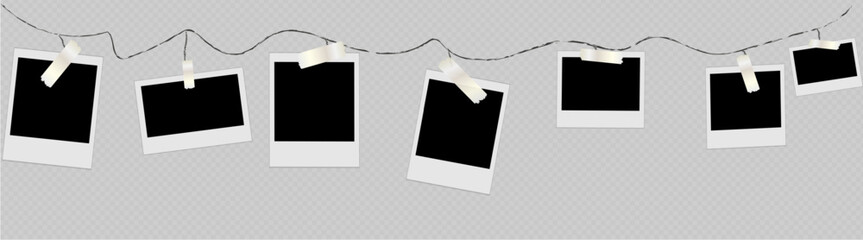  Set of photo frame layouts on transparent background. realistic postcard. Layout of photo frames.For photo and printing.Banners. png