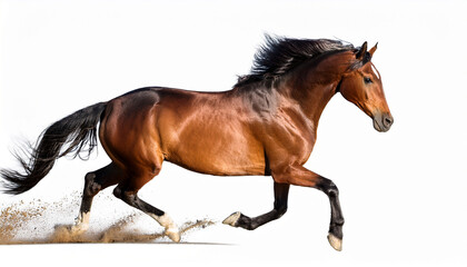 Fototapeta premium horse in motion isolated on white background gallop