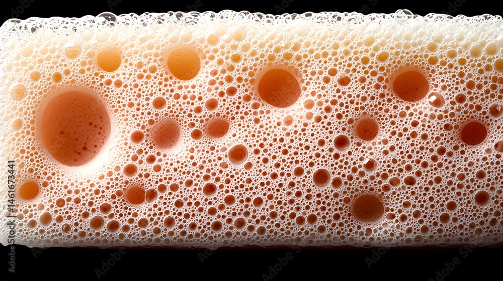 Poster close-up of porous sponge texture with soft vign