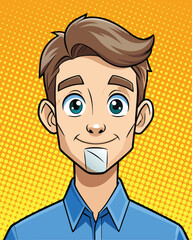 cartoon character of man with a smile