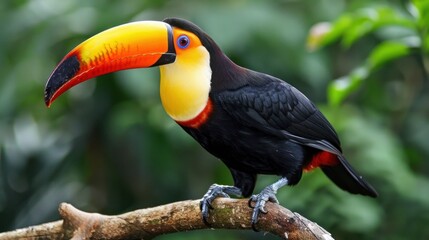 Fototapeta premium A toucan perched on a branch.