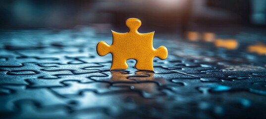 Strategic problem-solving illustrated through a puzzle concept banner