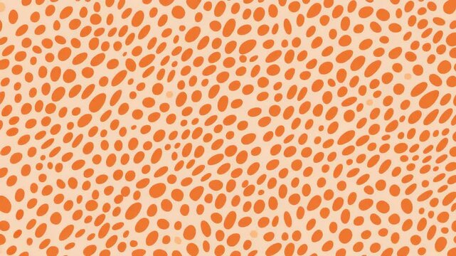 A vibrant pattern emerges, revealing scattered orange, oblong shapes against pale, peach-colored canvas, offering playful and modern aesthetic.