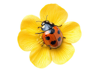 ladybug yellow flower