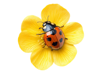 ladybug yellow flower