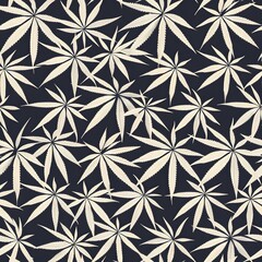 Seamless pattern of thai triangular design blended with leafy elements in dark tones nature graphic modern view