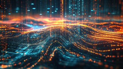 Abstract data visualization, digital network, 