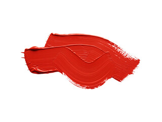 Red paint brush strokes isolated on white background. Paint stroke red.