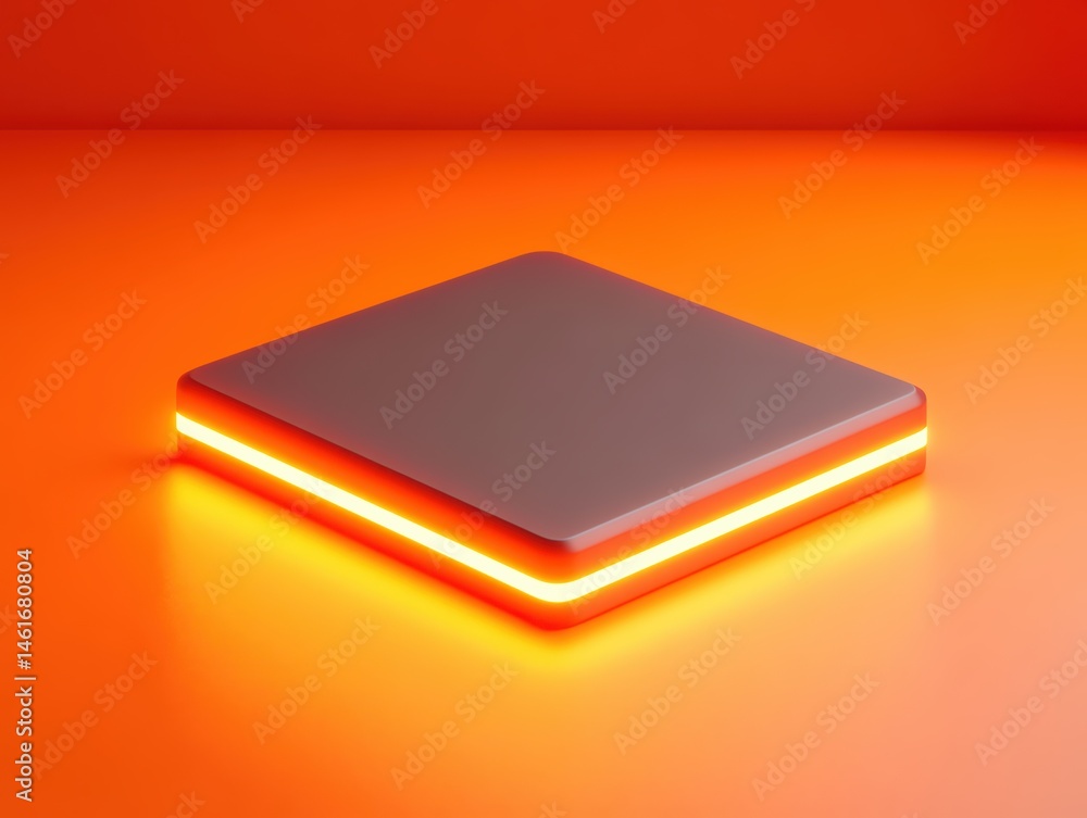 Poster modern abstract square design with soft glow and vibrant orange background for creative projects and