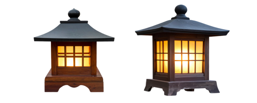 Set of a  japanese lantern on a transparent background  