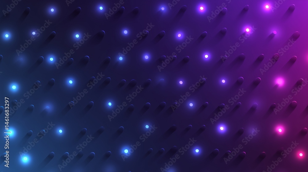 Poster Minimal chip vector pattern with glow points and soft edge gradient