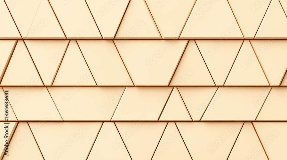 Poster abstract geometric pattern featuring layered triangular shapes in a smooth beige texture for artisti