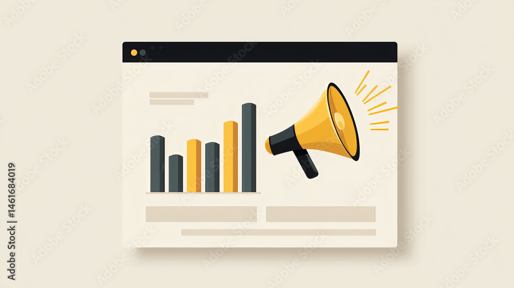 Poster minimal vector marketing dashboard with floating