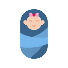 Baby Girl icon vector image. Suitable for mobile apps, web apps and print media.