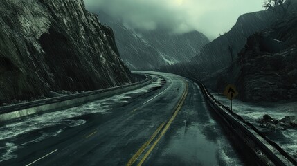 Long stretch of highway parallel to crashing waves and rugged coastlines with dramatic cliff drops