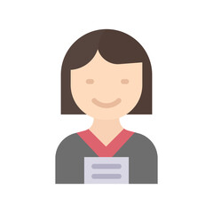 Female Presenter I icon vector image. Suitable for mobile apps, web apps and print media.