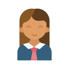 Female Presenter II icon vector image. Suitable for mobile apps, web apps and print media.