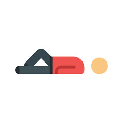 Lying Down icon vector image. Suitable for mobile apps, web apps and print media.