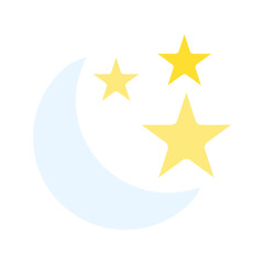 Moon and Stars icon vector image. Suitable for mobile apps, web apps and print media.