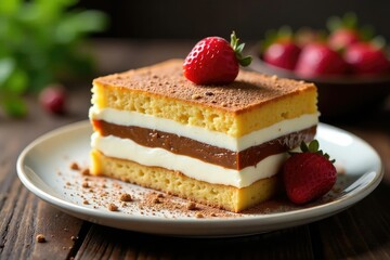 Classic Italian dessert, layers of coffee-soaked ladyfingers and creamy mascarpone , whipped cream, cream