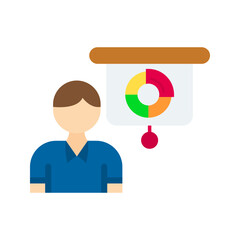 Presentation icon vector image. Suitable for mobile apps, web apps and print media.