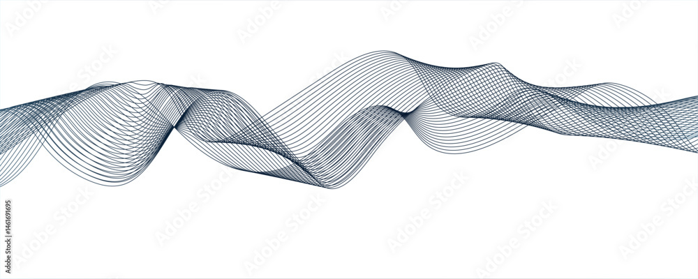 Poster vector wavy symbol carve abstract blend wave lines and technology.digital frequency track equalizer.