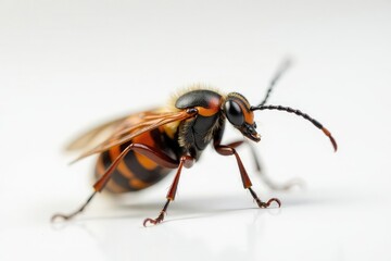 Close-up of single insect on pure white background, macro photography, photography