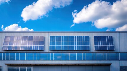 Industrial building with solar panels