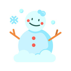Snowman I icon vector image. Suitable for mobile apps, web apps and print media.