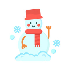 Snowman II icon vector image. Suitable for mobile apps, web apps and print media.