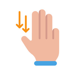 Three Fingers Down icon vector image. Suitable for mobile apps, web apps and print media.