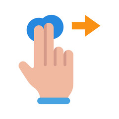 Two Fingers Right icon vector image. Suitable for mobile apps, web apps and print media.