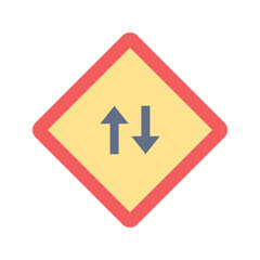 Two Way Road icon vector image. Suitable for mobile apps, web apps and print media.