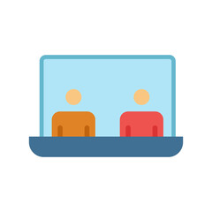 Video Conference icon vector image. Suitable for mobile apps, web apps and print media.
