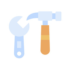Wrench and Hammer icon vector image. Suitable for mobile apps, web apps and print media.