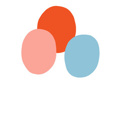 red pink blue balloons on transparent background	