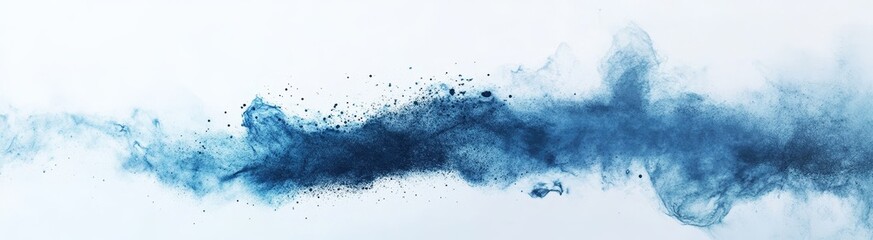 Fototapeta premium Abstract blue ink splatter on white background