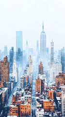 Naklejka premium A winter cityscape panorama