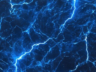 Abstract blue marble texture background with bright white veins in a close up artistic style for graphic design