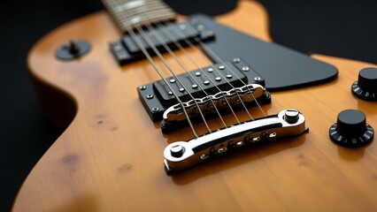 Fototapeta premium Close-up Of Electric Guitar Bridge