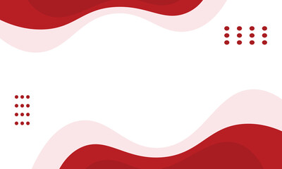 Minimal red and white background with abstract wavy shapes and dotted elements. Ideal for banners, presentations, and templates with a modern and clean design.