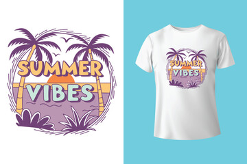 Summer t-shirt design bundle, summer beach vacation t-shirts, summer surfing t-shirt vector design