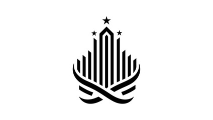 Saudi Arabia building icon vector logo in black color  