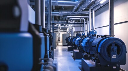 Industrial machinery in a climate control room