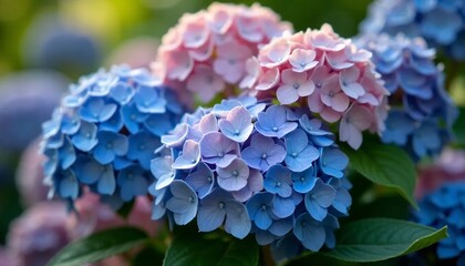 hydrangea-flowers-blue-pink-garden-blooms-closeup-floral-beauty