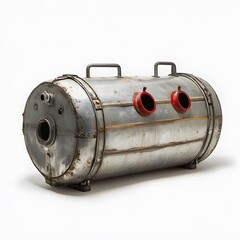 Rusty Metal Tank with Industrial Design.