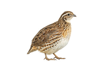Quail bird on white background